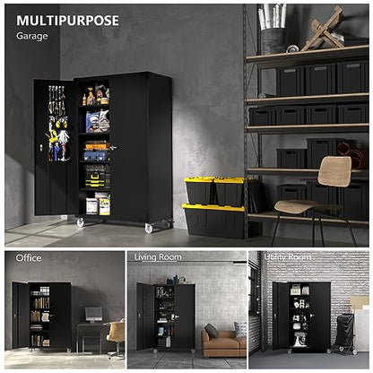 Upgraded Wide & Deep Garage Storage Cabinet