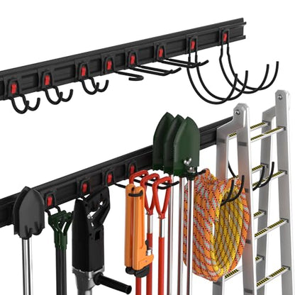 64" Garage Tool Organizer Wall Mount with 8 Adjustable Hooks
