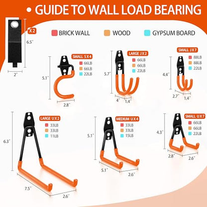 28 Pack Garage Hooks Heavy Duty with Non Slip PVC Coating (28 Count)