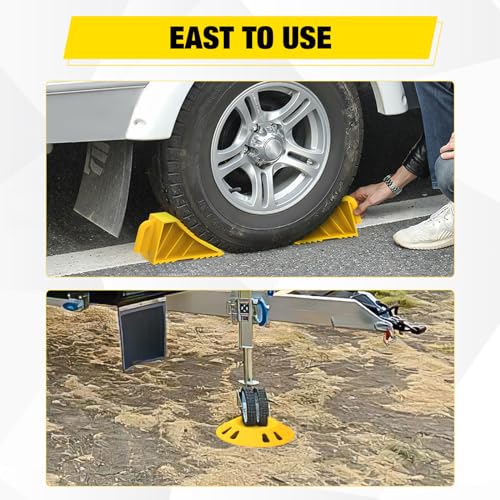 Trailer Tongue Jack Wheel Chocks and Dock Kit (3 Count)