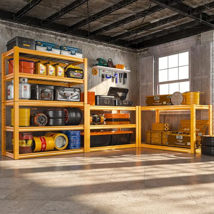 Storage Shelves 40''W Garage Shelving Heavy Duty Metal Shelving 2000LBS Metal Shelves 5 Tier Industrial Shelf for Kitchen Pantry Warehouse Basement 72" H x 40''W x 17.8''D Yellow (2 Count)