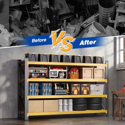 71" W Storage Shelves 5000lbs Garage Metal Shelving Heavy Duty Garage Shelves Adjustable Storage Shelves for Industrial