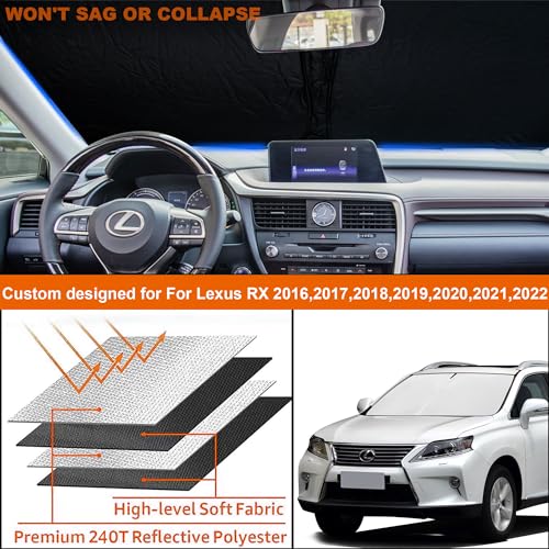 Foldable Front Windshield Sunshade fit for Lexus RX 350 450h 2016
