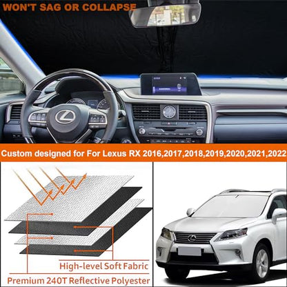 Foldable Front Windshield Sunshade fit for Lexus RX 350 450h 2016