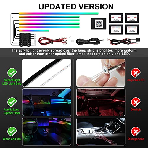 Acrylic Interior Car LED Strip Light with Wireless APP