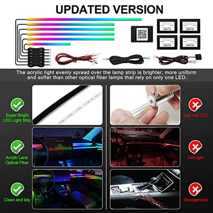 Acrylic Interior Car LED Strip Light with Wireless APP