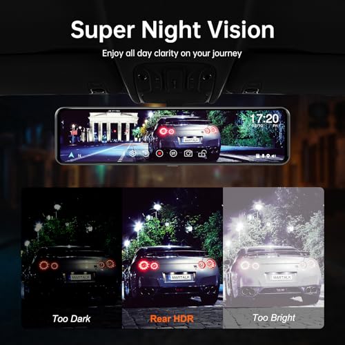 G850+ 12" 4K UHD Mirror Dash Cam Front and Rear with Zoom Backup Camera