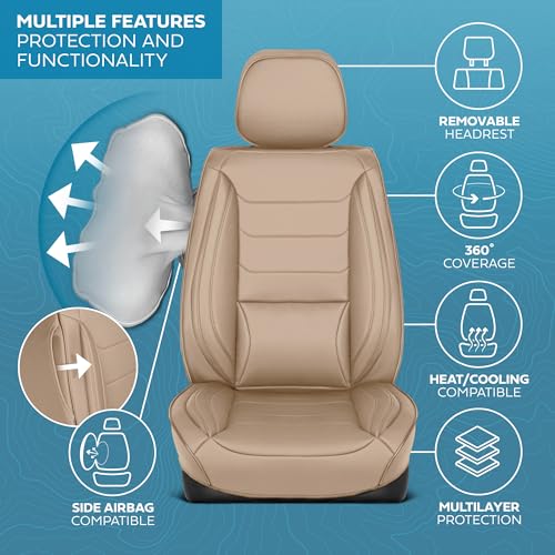 Curated Elite Leather Seat Covers for Cars & SUVs (2 Count)