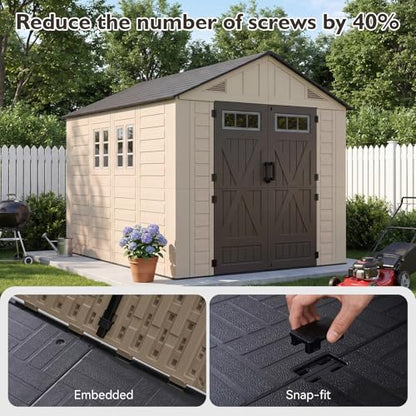 8x10 Ft Outdoor Storage Shed with Floor