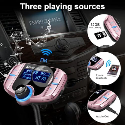Upgraded Wireless Bluetooth Car Adapter FM Transmitter