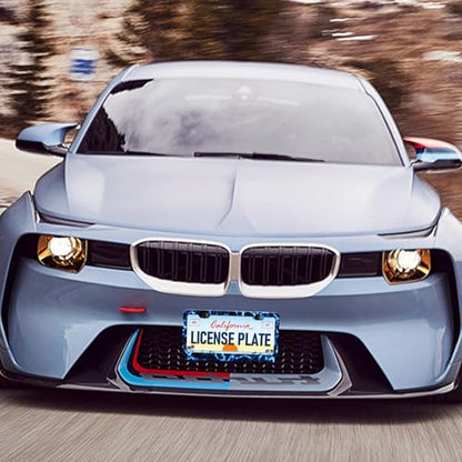 Blue Lightning License Plate Frames
