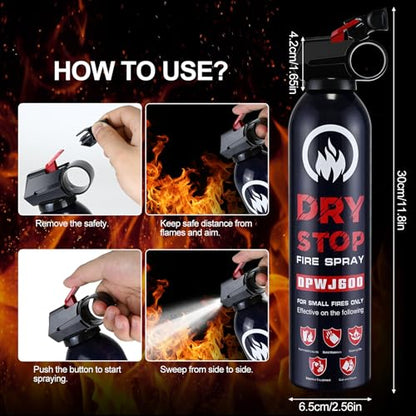 ABC Fire Extinguisher for Home & Vehicle 3Pack Dry Stop Fire Spray for Kitchen (3 Count)
