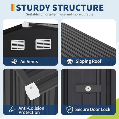 8x10 FT Metal Storage Sheds Outdoor