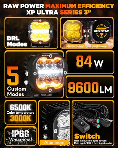 XP Ultra Series 3 Inch LED Pod Offroad Light with DRL & Turn Signal (2 Count)
