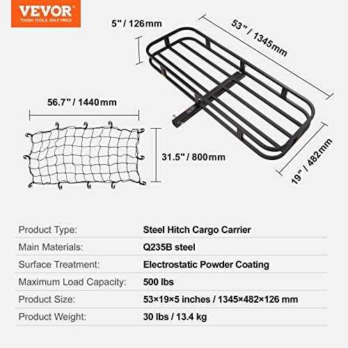 53 x 19 x 5 in Hitch Cargo Carrier