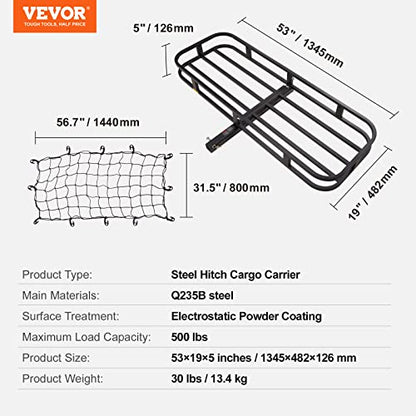 53 x 19 x 5 in Hitch Cargo Carrier
