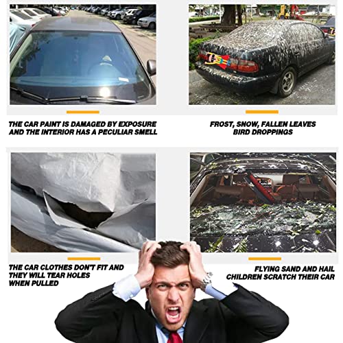 6 Layers PEVA Premium Full Car Cover Fit for Sedan hatchback Pickup SUVs MPV Rain and snow protection