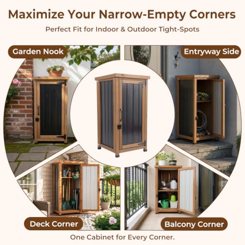 Outdoor Storage Cabinet Waterproof with Metal Top