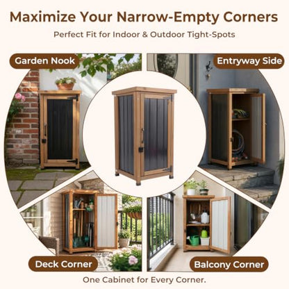 Outdoor Storage Cabinet Waterproof with Metal Top