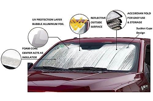 Car Windshield Sun Shade UV Rays Sun Visor Shade (10.5340277777778 Sq Ft)