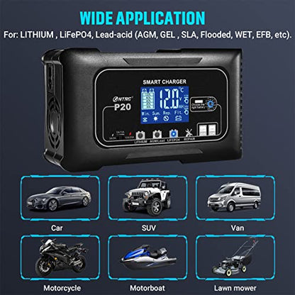 20Amp 12 24V Smart Car Battery Charger Fully Automatic Maintainer