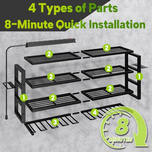 Large Power Tool Organizer Wall Mount with Charging Station