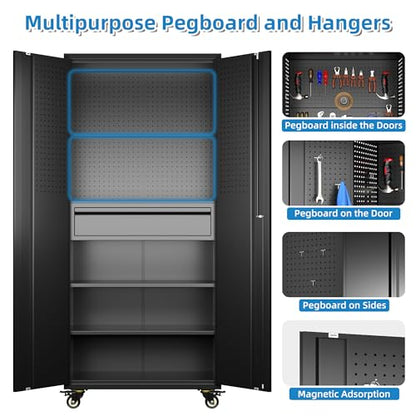 71 Inch Garage Storage Cabinet with Drawer