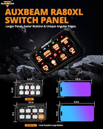 8 Gang Switch Panel RA80XL 5In Large Easy Control of Add‑On Devices