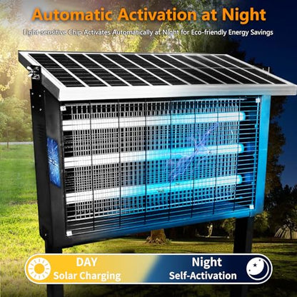 Heavy Duty Big Solar Bug Zapper Outdoor for 8000 sq.ft with 30W Solar Panel