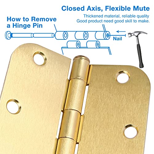 Rounded Door Hinges 3.5" X 3 1 (18 Count)