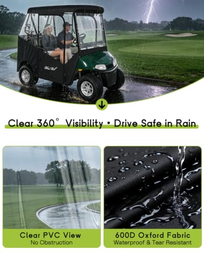 Golf Cart Enclosure 2 Passenger Rain Cover for EZGO TXT & RXV