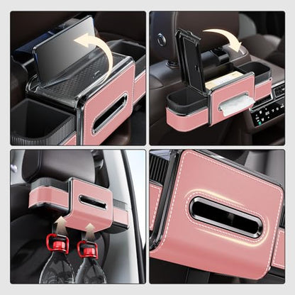6-in-1 Car Headrest Backseat Organizer, Back Seat Car Organizer and Storage