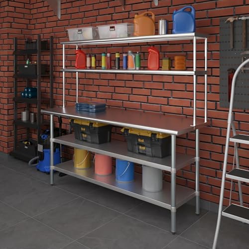 Stainless Steel Work Table with 2 Shelves