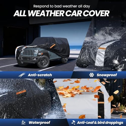 Multi Layer Car Cover Custom Fit for Jeep wrangler 4 Dr