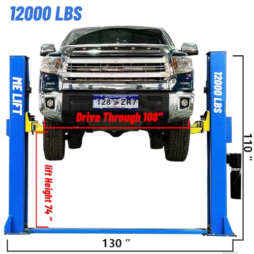 ME 12000lbs 2 Post Lift Automotive Car Lift Single Point Lock Release Two Post Car Lift for Home Garage and Shop ME