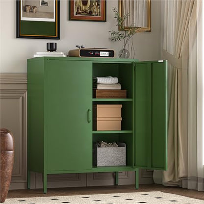 Metal Cabinet with 2 Doors and 4 Shelves
