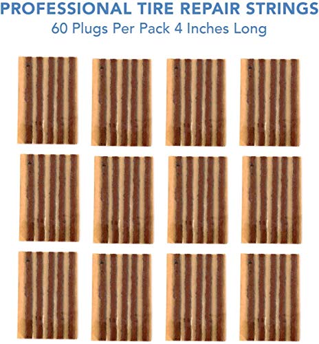 60 pcs 4" Brown Tire Repair Strings Tire Repair Plugs (60 Count)