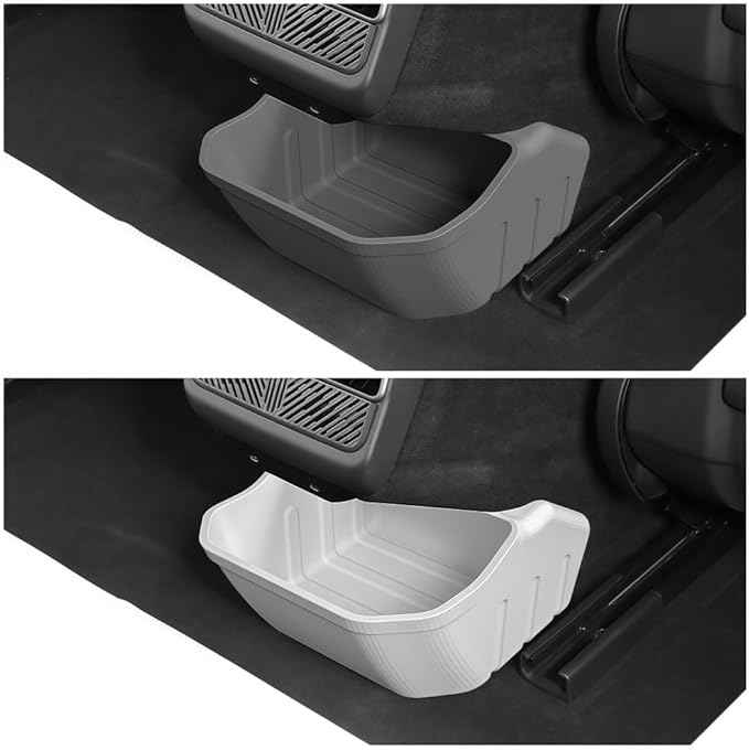 GGCLIMAX Car Organizers And Storage Silicone Rear Floor Storage Box Compatible with Tesla Model 3 2023-2024 Custom Fit Organizer Car Organizer(Black)