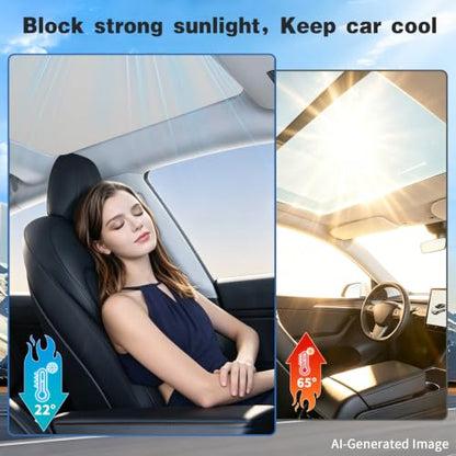 Beige Sunshade Roof Sunroof Cover Waterproof Sunshade