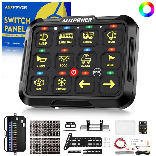 RGB 12 Gang Switch Panel 3 Modes Easy Control of Add‑On Devices