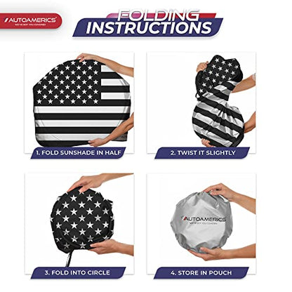 Truck Windshield Sun Shade with Storage Pouch & Anti