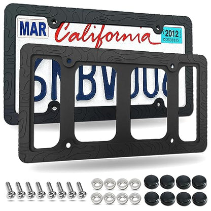 Topography Silicone License Plate Frames
