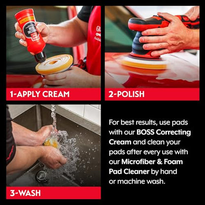 Orange Foam Correcting Pads for Car Polishing and Detailing (2 Count)