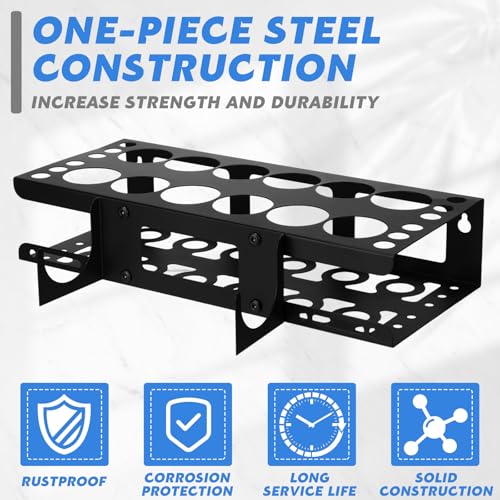 1 Pack Caulking Tube and Gun Holder 12 Slot 15.86 x 9.87x 3.34 Inch Caulking Gun Storage Rack with Horizontally Base Sealant Organizer for Garage Workshop Work Van Wall Mounted Tube Nozzle