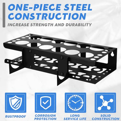 1 Pack Caulking Tube and Gun Holder 12 Slot 15.86 x 9.87x 3.34 Inch Caulking Gun Storage Rack with Horizontally Base Sealant Organizer for Garage Workshop Work Van Wall Mounted Tube Nozzle