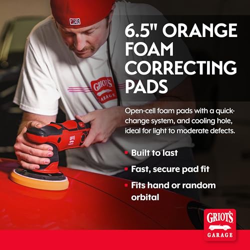 Orange Foam Correcting Pads for Car Polishing and Detailing (2 Count)