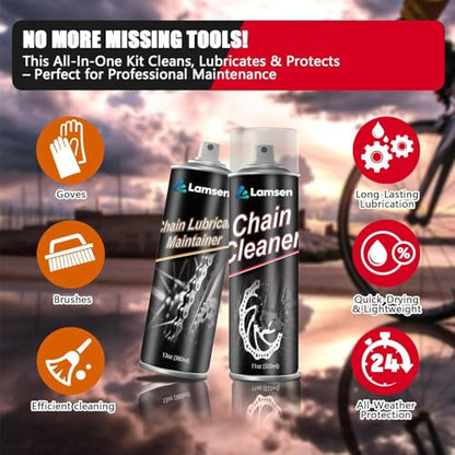 Chain Cleaner Kit Professional Bike Chain Cleaner Motorcycle Cleaner (24 Ounce)
