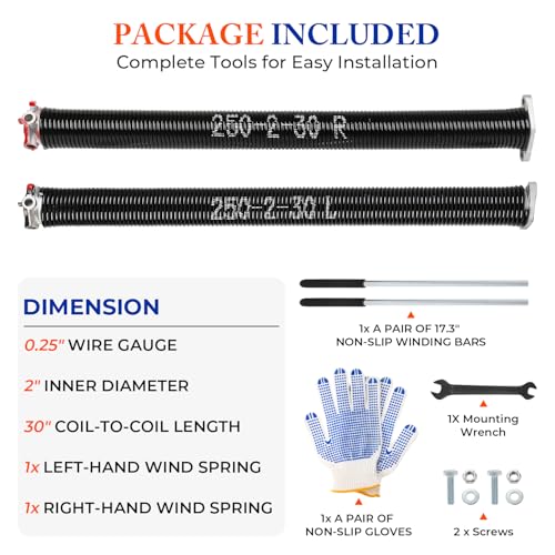 Pair of 2" Garage Door Torsion Springs