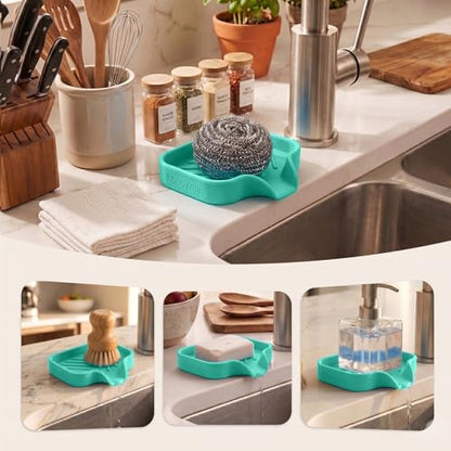 Silicone Soap Dish with Drain Spout