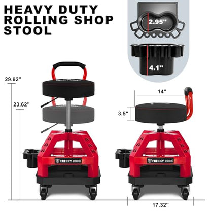 Rolling Shop Stool with Wheels